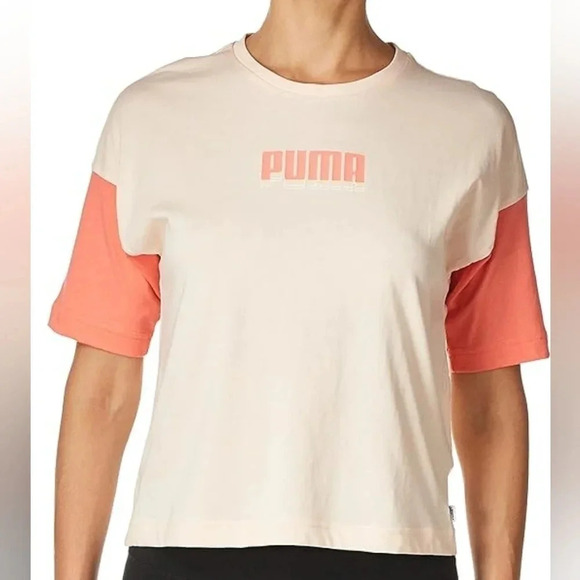 PUMA Rebel Fashion Tee Cloud, Color Pink Size M - Picture 1 of 8